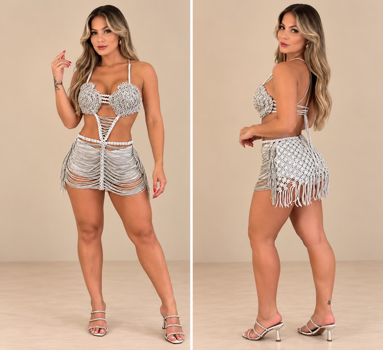 look curto prateado — Legani