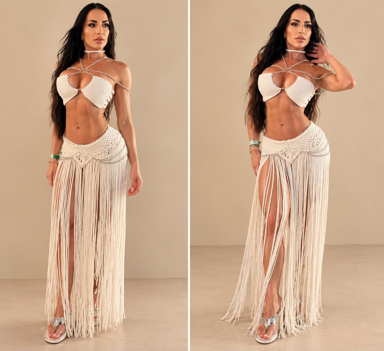 look claro longo com franjas — Legani