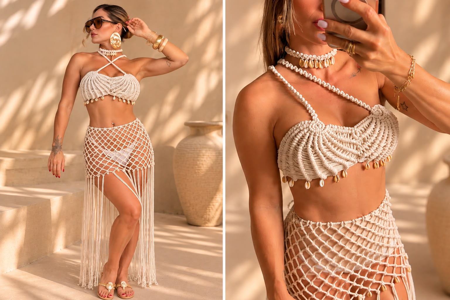 conjunto claro com saia longa — Legani
